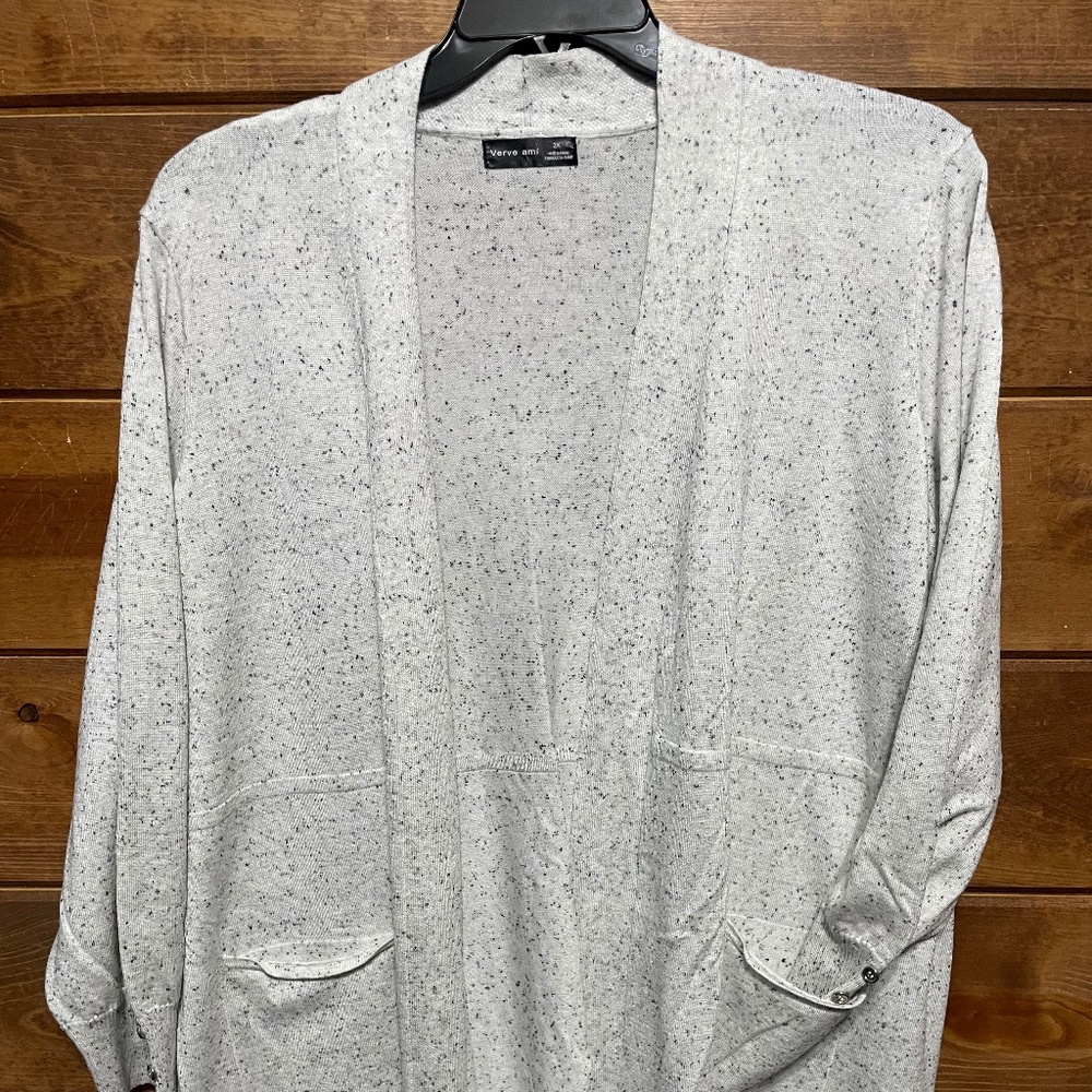Long speckled cardigan